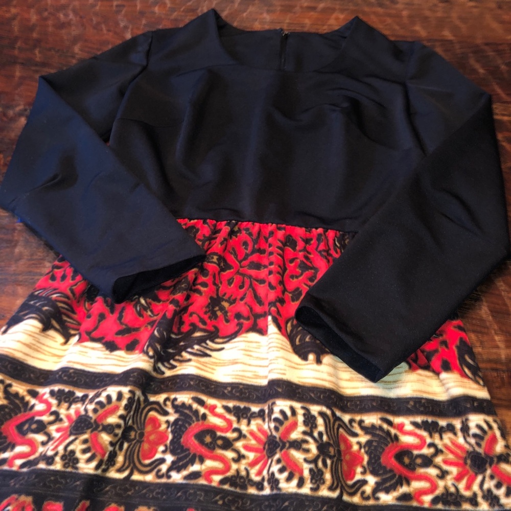 Vintage Polyester Dress With Boho Skirt - Picture 2 of 14